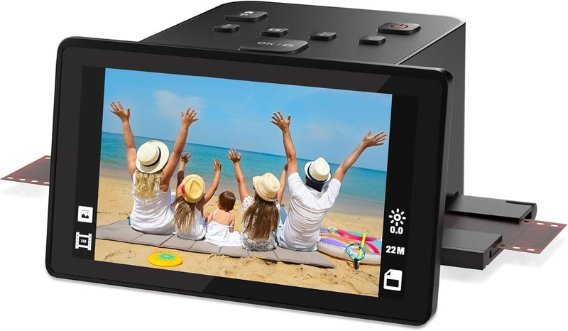 DigitPro Film and Slide Scanner – Convert 35mm, 126, 110 Film Negatives & Slides to 22MP Digital Photos – Negative Scanner with 5” LCD, Easy-Load Inserts – Quickly Convert Negatives & Slides - Image 1